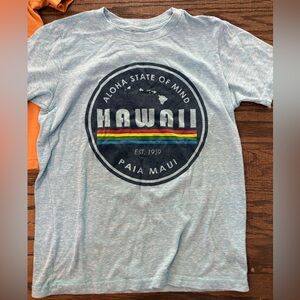 Boys Size S Small Blue Hawaii Short Sleeve Soft T Shirt